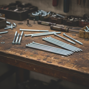 Tornillos para Madera de Doble Rosca Métricos/Pulgadas, Diámetro M6-M12, Cabeza Ranurada, Rosca Parcial, Clase 4.8 y 6.8, Acero al Carbono Zincado DIN - Product Image 1