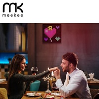 Letrero LED Digital Publicitario Desplazable para Interiores de Restaurantes de Barbacoa, Resolución 32x32, Control por Aplicación Móvil, Bluetooth, OEM, Negro, 10W