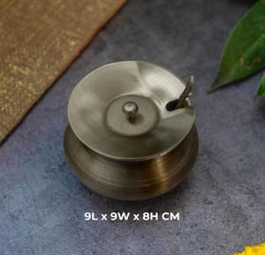 Pure Brass Ghee Pot with Lid & Spoon 350 ML Traditional Matte Finish Brass Container with Tin Coating Ideal for Ghee - Product Image 4