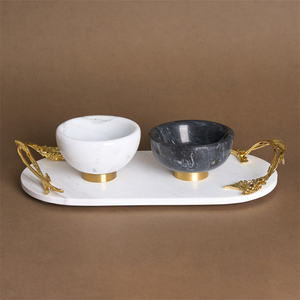 Tazón Redondo Clásico de Mármol Beige y Negro para Cocina, Hogar, Fiestas, Restaurantes, Servir Frutas, Aperitivos, Almacenamiento - Product Image 2