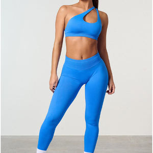 Soutien-gorge de sport pour femme en Spandex/Polyester respirant, teint uni, tailles et couleurs personnalisées, haute qualité, prix réduit, écologique, sans couture - Product Image 6