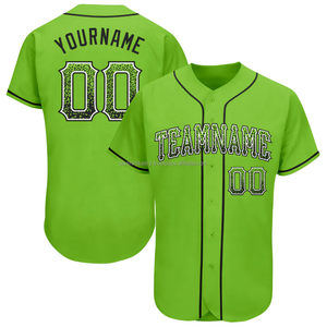 Maillot de baseball personnalisé tendance Drift vert néon noir-blanc, le plus vendu pour les équipes - Product Image 4
