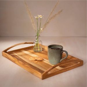 Modern Geometric Hexagon Wood Serving Tray | Large Octagon Wooden Food Platter <b>for</b> <b>Kitchen</b> Bar & Dining Room Home <b>Decor</b> <b>Items</b> - Product Image 4