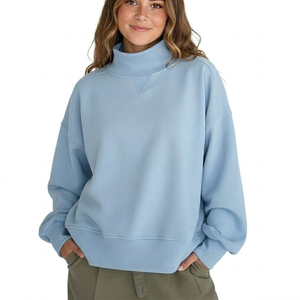 Sweat-shirts à col montant personnalisés de qualité professionnelle avec logo imprimé et brodé, effet délavé, luxe discret, pour hommes et femmes, décontractés, hiver, automne - Product Image 4