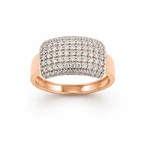 <b>Mens</b> 18KT Rose Gold Curved Dome Micro Pave Cubic Zirconia <b>Ring</b> Luxury Polished Statement Band Wedding Party Gift Jewelry - Product Image 3