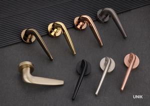 Metallic Gold Interior Lockset High Security Brass Cylinder Lever Fitting Luxury Residential Wood Door Bedroom Handle Component - Product Image 3