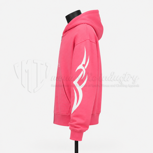 Custom <b>Pink</b> Rhinestone Zip Up Hoodie With Graphic Print Oversized Streetwear <b>Sweatshirt</b> Manufacturer Wholesale - Product Image 5