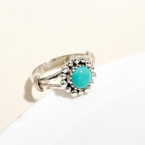 Handmade Jewelry Bulk Environmental Friendly Fast Fashion Wholesale 925 Sterling Silver Plated Women's Arizona <b>Turquoise</b> <b>Rings</b> - Product Image 3