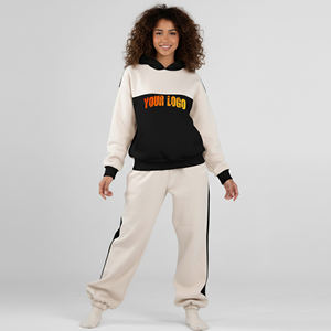 New Arrival 2026 100% Cotton Winter Wear Solid Embroidered Women's Hoodie Trouser 2-Piece <b>Set</b> High Quality Streetwear Latest - Product Image 1