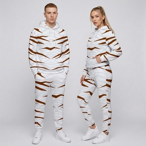 Tracksuit Custom Logo EU Size Polyester <b>Hooded</b> Athletic Full <b>Zip</b> Jogger Set Training Wear Autumn Quick - Product Image 6