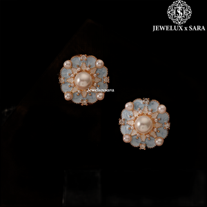 Elegant Round Cut Moissanite Diamond <b>Earrings</b> with White Gold Plating Bridal Jewelry for Engagement and Anniversary Use - Product Image 3