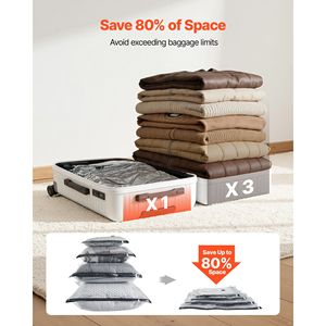 Bolsas de Almacenamiento al Vacío, Paquete de 26, Bolsas Selladas al Vacío Ahorradoras de Espacio para Ropa, Bomba, Cable de Carga, Doble Cierre, Material PA Grueso - Product Image 3