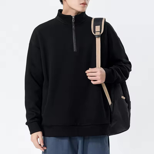 เสื้อสเวตเชิ้ตแขนยาวผู้ชายสีดำแบบซิปครึ่งตัว ผ้าถัก สีพื้น สวมใส่สบาย แขนยาวเต็มตัว เหมาะสำหรับเล่นกอล์ฟ - Product Image 4