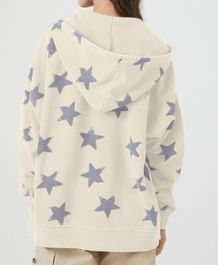 Women Star <b>Graphic</b> <b>Zip</b> <b>Up</b> <b>Hoodies</b> Y2k Drawstring Star Print Sweatshirt Oversized Jackets with Slant Front Pocket - Product Image 3