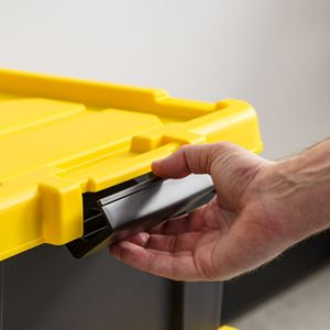 Bac de rangement en plastique noir de 19 gallons avec couvercle à fermeture, 1 paquet, modèle D0100XFIAJA - Product Image 3