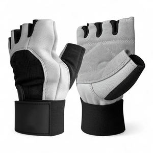 ถุงมือออกกำลังกายหนังแท้ปักโลโก้ได้ สำหรับการฝึกฟิตเนสกลางแจ้ง ถุงมือยกน้ำหนักอเนกประสงค์ พร้อมสายรัดข้อมือสำหรับเล่นกีฬา - Product Image 1
