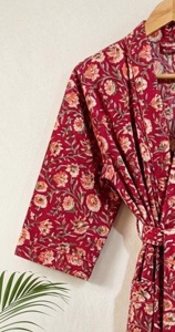 Wholesale Cotton Kimono Long Printed <b>Robe</b> Unisex Clothing Gift for Him Bridesmaid Gown <b>Women</b> Boho Kimono <b>Robe</b> Cotton Kimono - Product Image 3