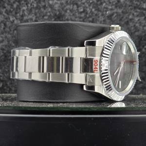 Montre de luxe pour homme 41 mm, acier inoxydable, style mécanique automatique, cadran gris ardoise, chiffres romains verts, montre-bracelet - Product Image 3
