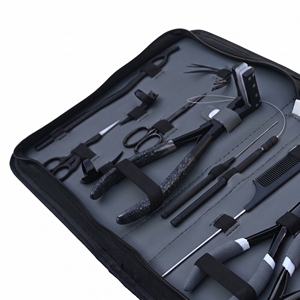 Kit complet d'outils pour extensions capillaires avec pince à micro-perles, applicateur de bandes adhésives, coupe-fil pour extensions à fusion et outils de coiffage - Product Image 6