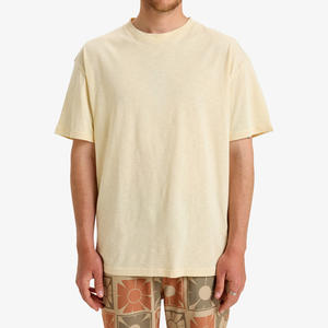 Camiseta 100% de alta calidad, corte amplio y recto, de algodón grueso, extragrande, en blanco y negro para hombre. - Product Image 1