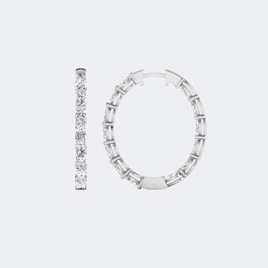 Pendientes de Aro con Diamantes en Forma de Marquise de 3.90CTW - Product Image 2