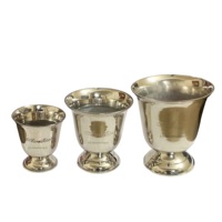 Premium Polierter Versilberter Champagnerkühler-Set Eleganter Standfuß-Weinkühler Hochzeits- und Partyzubehör Barware Weinkübel