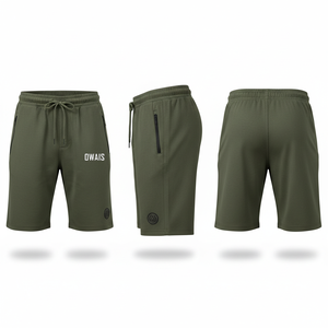 <b>Men's</b> <b>Red</b> Drawstring Bermuda <b>Shorts</b> With Zip Pocket Casual Jogger <b>Shorts</b> Breathable Knitted Fabric Front Logo Design - Product Image 6