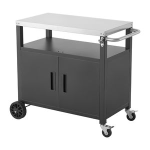 Chariot de rangement extérieur avec table de barbecue de 36,4 pouces, étagère supérieure en acier inoxydable imperméable - Product Image 1