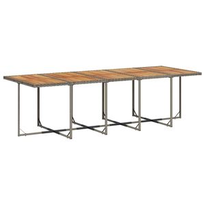 Set da Pranzo Pieghevole per Esterni a 12 Posti in Polyrattan Grigio, Arredamento da Giardino Stile Contemporaneo - Product Image 4