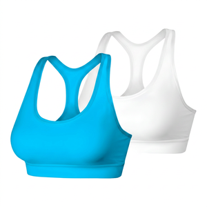 Sujetador Deportivo Racerback para Mujer, Negro y Blanco, Alta Elasticidad, Transpirable, Secado Rápido, para Yoga, Fitness, Running - Product Image 3