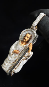 Moissanite Religious Figure Pendant Iced Out <b>Spiritual</b> Necklace Hip Hop Jewelry Custom Luxury Gift for <b>Men</b> Women - Product Image 3
