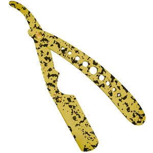 Factory Wholesale Yellow Camouflage Stainless Steel <b>Straight</b> Edge <b>Razor</b> Single <b>Blade</b> Manual Shaving Tool Custom Logo Barber Tool - Product Image 5