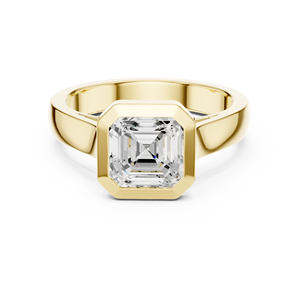 แหวนแต่งงานทองคำแท้ 14k คลาสสิก ประดับเพชรทรง Asscher 2 กะรัต เกรด E VS1 เพาะเลี้ยงในห้องปฏิบัติการ พร้อมใบรับรอง IGI สำหรับผู้หญิง - Product Image 1