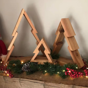New Arrival Silver <b>Wooden</b> Standing <b>Christmas</b> <b>Tree</b> High Quality Desk Decor Indoor 5-60 Inch - Product Image 2