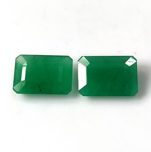 Émeraude naturelle zambienne de 8,40 carats, vert émeraude, pierre précieuse en vrac, taille émeraude, facettée, ensemble de 2 pièces pour la fabrication de bijoux - Product Image 5