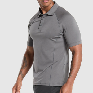 Polo à manches courtes en tricot uni pour homme, séchage rapide, vêtements de golf décontractés, gris, polos de golf de qualité supérieure pour les joueurs professionnels - Product Image 2