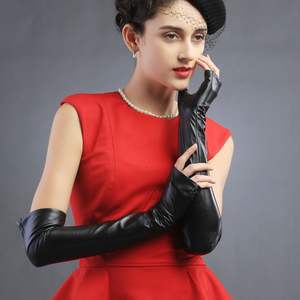 Gants longs brillants personnalisés pour femmes, style latex, haute qualité, pour fêtes, cosplay, costumes, performances, élégants et brillants - Product Image 2