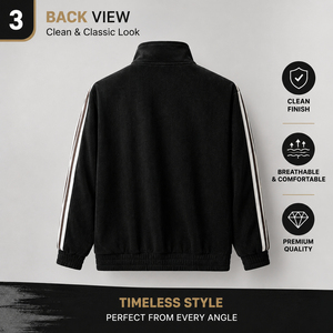 Conjunto de Sudadera con Capucha y Pantalones Largos para Hombre, con Cuello Alto y Ribete a Rayas, Traje Deportivo Informal - Product Image 3