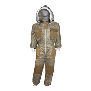 Combinaison de protection 2026 avec capuche et écran facial en maille, motif à carreaux marron, coupe régulière, pour la protection en apiculture - Product Image 3