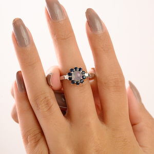 Authentic <b>Opal</b> Stone Cluster <b>Ring</b> for Women Solid 925 Sterling <b>Silver</b> Unique Design Wedding Engagement Gift Fine Jewelry - Product Image 4