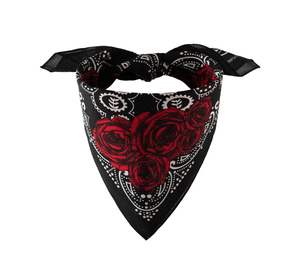 Bandana OEM 2026 Wholesale In-Stock Custom High Quality Ethnic Unisex Head Scarfs Printed Black Silk Custom Logo All - Product Image 1