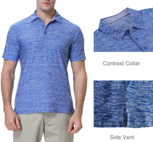 Polo de Manga Corta a Rayas Azules para Hombre, Tejido Transpirable, Ropa Casual - Product Image 5