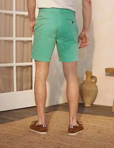 Shorts en coton pour hommes avec broderie chien, taille mi-haute, style décontracté, vert - Product Image 5
