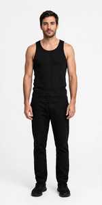 <b>Men's</b> <b>White</b> Ribbed Knit Tank Top Sleeveless O-Neck Muscle <b>Vest</b> Casual Summer Undershirt - Product Image 4