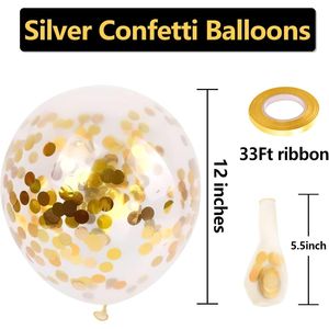 Confezione da 60 Palloncini in Lattice Dorati da 12 Pollici con Coriandoli, Puntini di Coriandoli Dorati per Matrimoni - Product Image 3