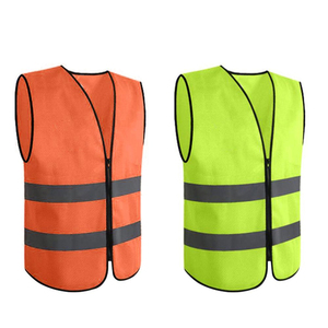 <b>High</b> <b>Visibility</b> Reflective Safety Vest Orange and Lime Green Sleeveless Workwear with Reflective Strips Unisex Polyester - Product Image 1