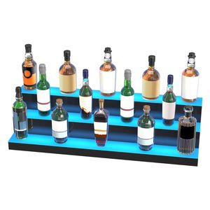 LED Lighted 40-Inch Commercial Home Bar <b>Shelf</b> 3 Tiers 3 Steps Acrylic Whiskey Rack Stand Illuminated Liquor Bottle <b>Display</b> PC - Product Image 3