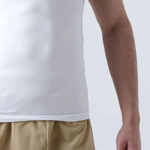 Camiseta Deportiva Blanca para Hombre, Ajuste Atlético, Absorbe el Sudor, Ropa de Fitness, Tejido Suave y Transpirable, Manga Corta, Camiseta de Entrenamiento - Product Image 3