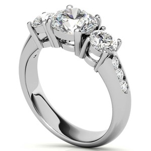 <b>Solitaire</b> Moissanite <b>Ring</b> 925 Sterling <b>Silver</b> White Gold Plated Classic Luxury Engagement Wedding Party Promise <b>Ring</b> - Product Image 3