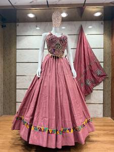 Lehenga Choli Tradicional Indio-Pakistaní para Mujer, Verde, Bordado, Largo hasta el Suelo, Corte Holgado, para Bodas - Product Image 3